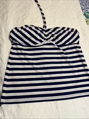 Mossimo Supply Co. Navy & White Striped One-Piece Swim Dress